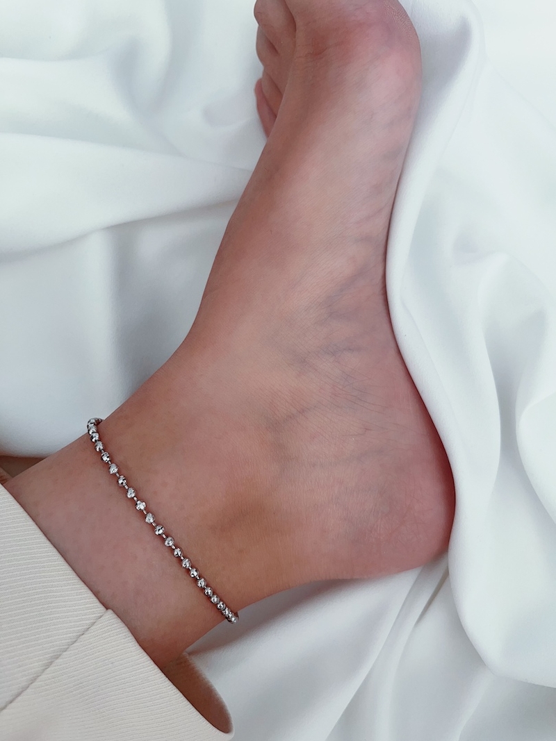 پابند طرح گوى ريز نقره اى 