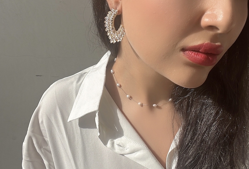 گوشواره استیل «هلال درخشان»